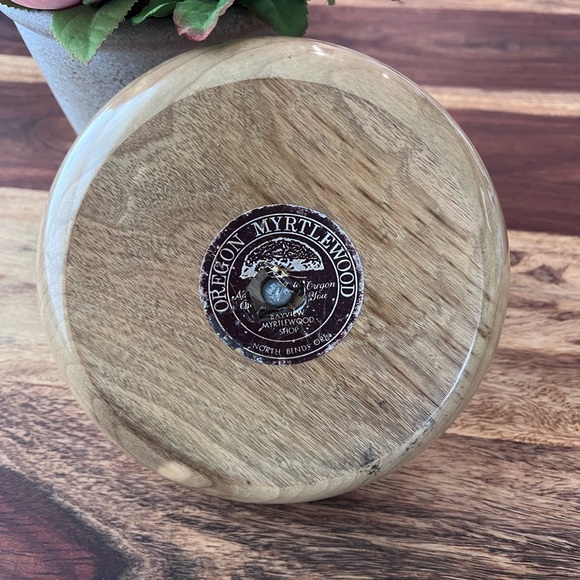 Vtg MCM Condiment Tray w/ 3 glass bowls & wooden lids by Oregon Myrtlewood - Picture 5 of 7